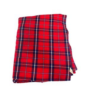 Robin Spin‎ Knit Nakuru Kenya Tartan Red Blue Plaid Blanket 72 x 60 Tablecover